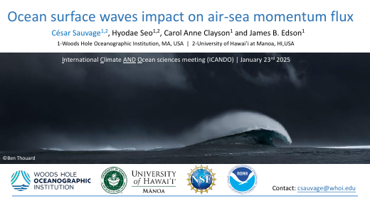 First page of the air–sea momentum-flux presentation