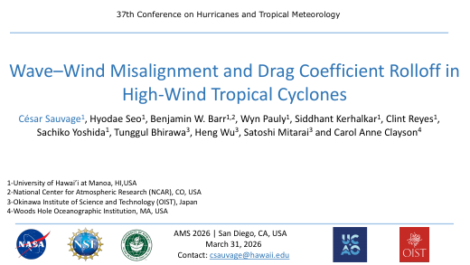 First slide of the high-wind tropical-cyclone wave–wind presentation