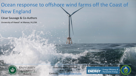 First page of the offshore wind farm ocean-response presentation